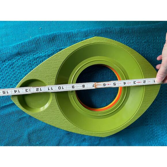 vintage picnic plate cup holders 1970s green orange mustard - Picture 4 of 7